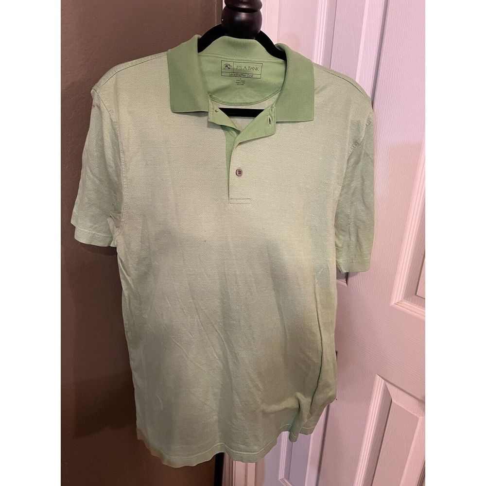 Jos A Bank Leadbetter Golf Shirt Men's Large Short Sleeve Polo Green